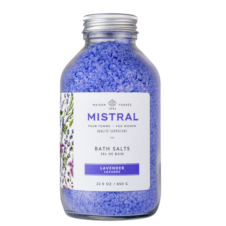 Lavender Heritage Collection Bath Salts Glass Bottle