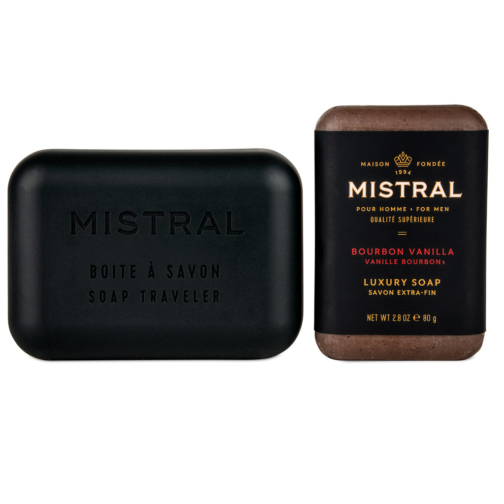 Bourbon Vanilla Travel Bar Soap and Travel Case